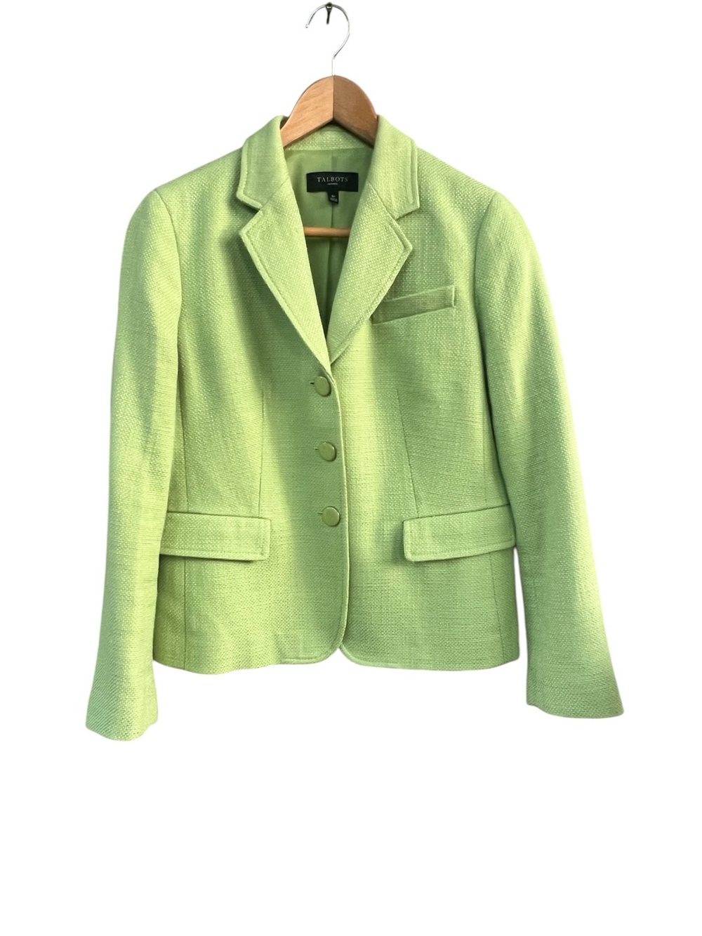 Talbots Light Green Tailored Summer Tweed Blazer / Size 6P